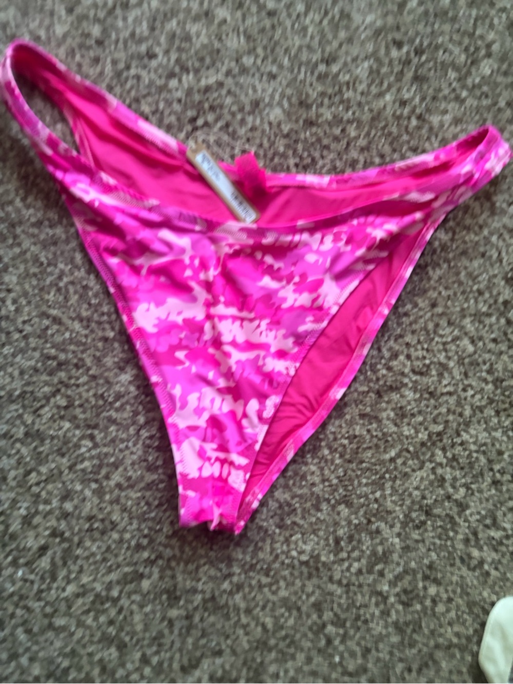 Skims Women's Pink Camo Bikini Bottom (new with tags)